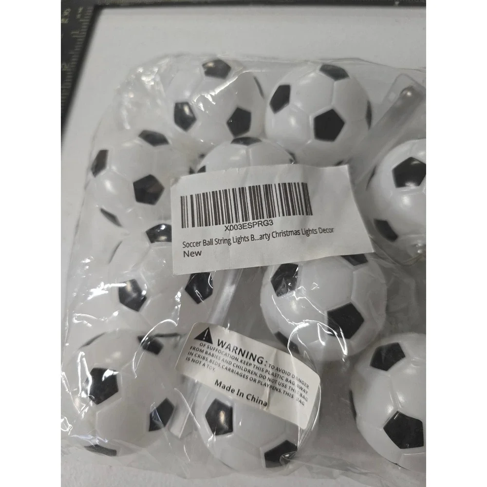 Soccer Ball String Lights,‎ Party Christmas Lights, Home Decor, NEW